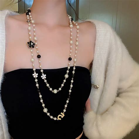 chanel pearl necklace dupe|fake chanel jewelry for women.